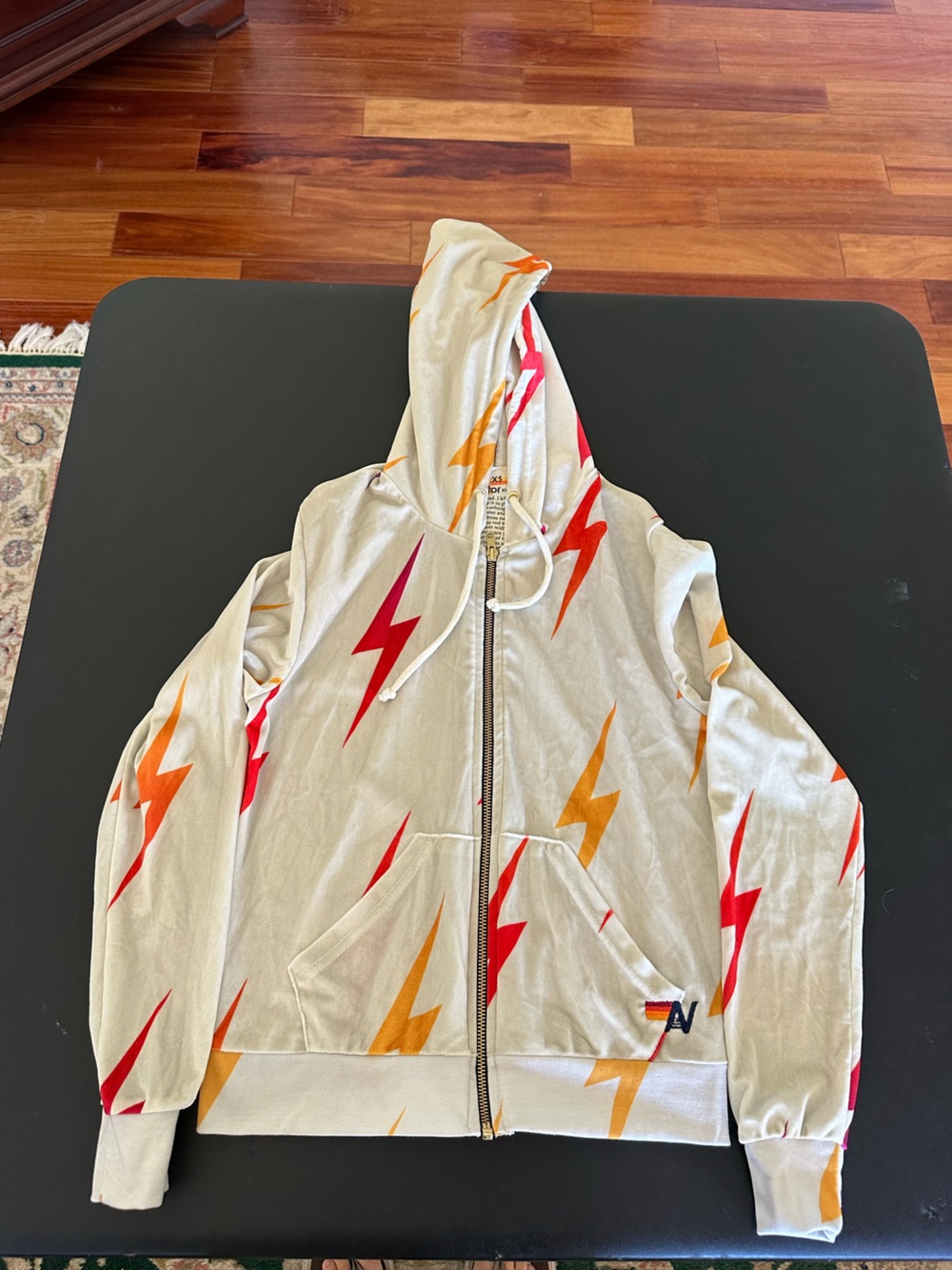 Aviator Nation Velvet Womens Zip-Up Hoodie Jacket - Cream Size XS